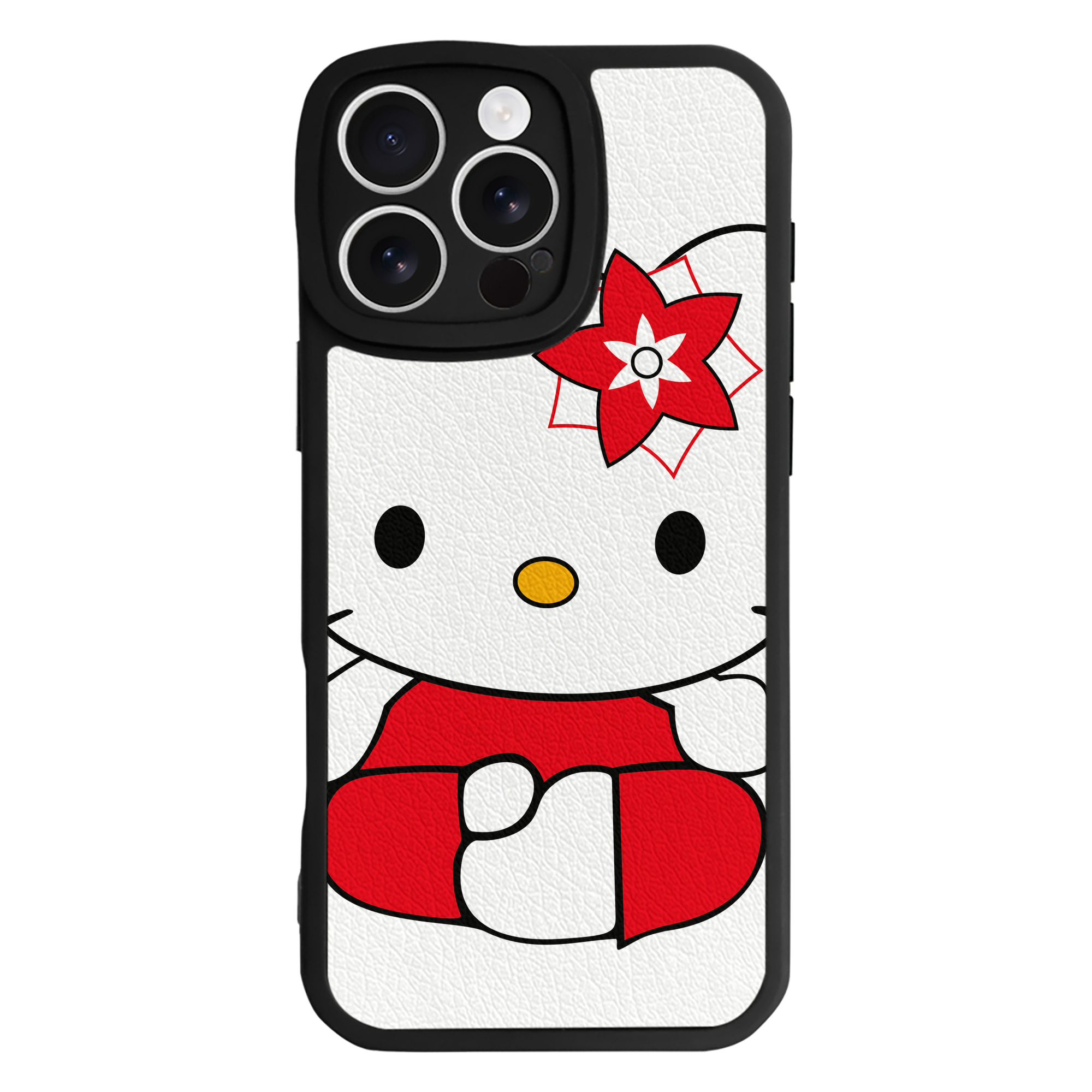 （画像用） Hello Kitty ハローキティ 【iPhone 16シリーズ対応】シリコンスマホケース（レザー調） 材質：シリコン